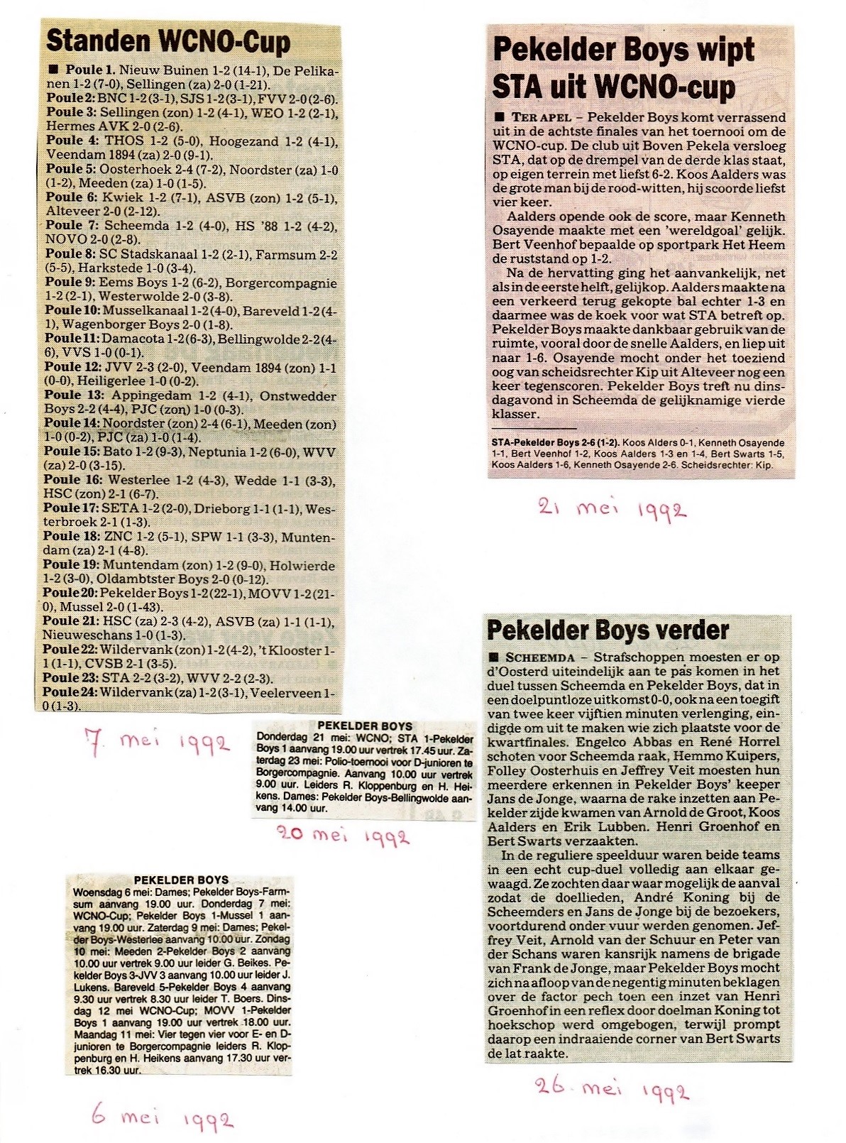 Artikel from season 1991-1992