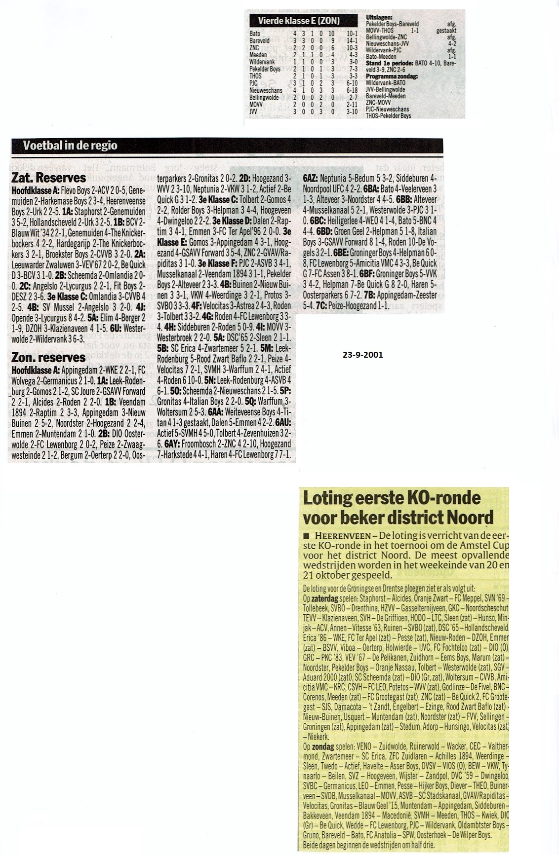 Artikel from season 2001-2002