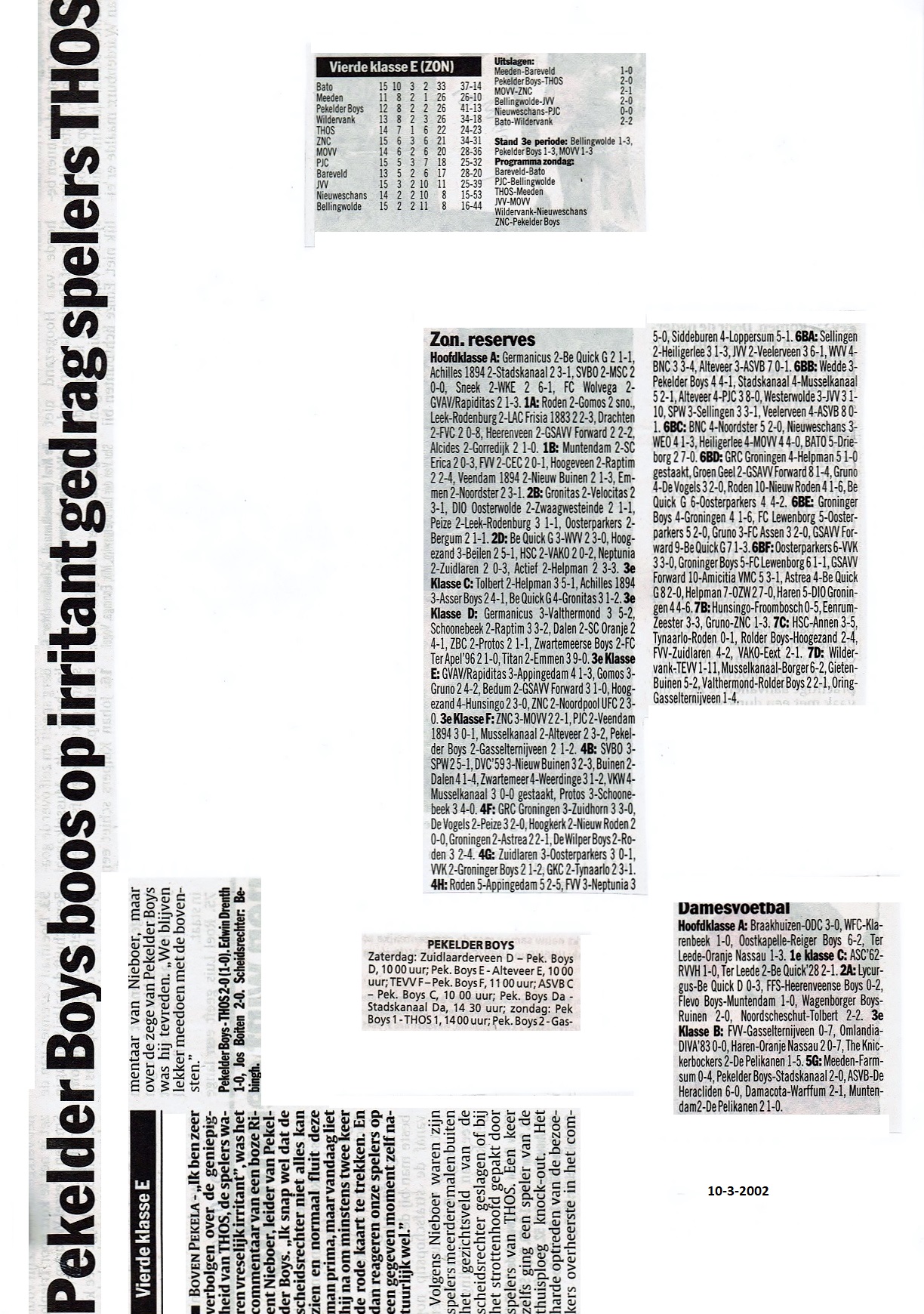 Artikel from season 2001-2002