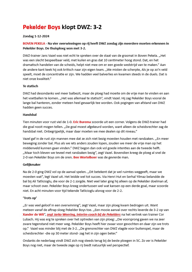 Artikel from season 2024-2025